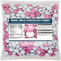 & M Light Pink & White mleko Chocolate Candy 1LB torba
