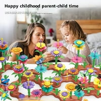 Kiplyki Veleprodaja 144-komada Dječja sorta Vrt sa montažom Garden Građevinski blokovi postavljaju DIY intelektualni cvjetni aranžman sastavljanje i izgradnju igračaka