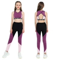 Dječje djevojke TrackSit set hip hop ples joga sportski trening atletske gamaše odijelo