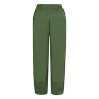 Ernkv ženske pamučne hlače sa džepnim klirensom Dandelion Print Ljeto Comfy pantalone Tube Petal Leisure Loase Fashion Retro odjeća Visoka elastična struka Vojska Green L