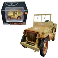 Vojno vozilo WWII Pustinjska peska Verzija Disiecast Model automobil po američkom Dioramu