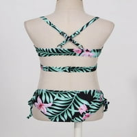 Renvena Kids Girls Criss Cross Tankini bikini kupaći kostimi kupaći kostimi zeleni ljiljan 4