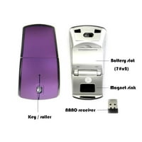 Preklopivi bežični optički miš 2.4G Prijenosni miš sa USB Nano prijemnik za prijenosno računalo, računar,
