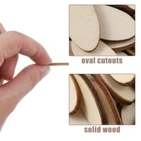 Drvene ovalne rezovere Drvene kriške rustikalne drvene izrezne čipove DIY drvne obrtni materijal za uređenje ručne radove