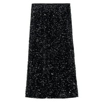 Ženska suknja visoke struka jesen zima modni crni seksualni suknji Elegantne suknje za visoke strukove