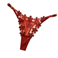 Operise ženske gaćice visoko rezanje rastezljivo super mekano prozračno vino - kroz čipku seksi g-string