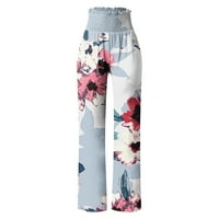 Ženske hlače Ležerne prilike Capris hlače sa džepovima Ljeto elastični struk široki noga Boho cvjetni