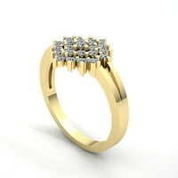 Prirodno 0.25carat Round Cut Diamond Dame Fancy Cluster godišnjica angažman prsten od punog 18k ruža,