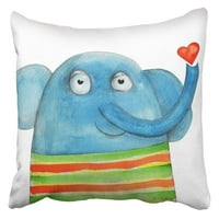 Životinjski slon sa srčanim akvarelom rukom crtanje slikanje djeteta slatka obožavana amorov jastuk kauča