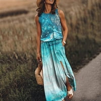 Ženska haljina dugih rukava Crta izrez labave strane Split ženke za odmor Stylish Streetwear Beach Dnevno ženske proljetne ljetne haljine za žene
