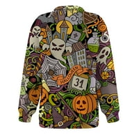 Qcmgmg pulover plus veličina dugih rukava Y2K zip up boho duks V izrez cvjetni y2k hoodie jesen labavi