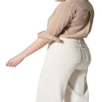 Žene Modne traperice širokog nogu Solid Boolt Therem hlače Proljeće Ljetne casual labave pantalone