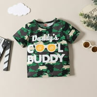 TODDLER Outfits Ljetno pismo crtane životinje Kamuflažnu majicu Vrhovi kratke hlače Postavite bebe dječake