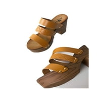 Ymiytan ženske sandale Chunky haljina Sandal platforma Klizni papuče Radni vintage trostrane pete pete
