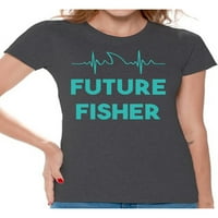 Neugodni stilovi Fisher majica za ženska ribolovnu odjeću za svoju buduću fiškaru za mamu Ljubitelji