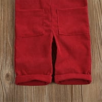 Izhanske toddler Kids Baby Boy Girl Corduroy ROMPER kombinezon za hlače GLAVE CRVENI Crvena 2- godine