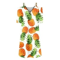 Clearsance Ljetne haljine za žene vruće prodaje cvjetni kratki rukav mini V-izrez haljina narančasta
