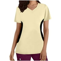 Vrhovi za ženske majice za žene Grafički casual s kratkim rukavima V izrez Trendi labavi fit slatki