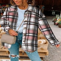 Eytino ženske plaćene majice s dugim rukavima Flannel rever gumb dolje kardigan momak kaputi za jaknu