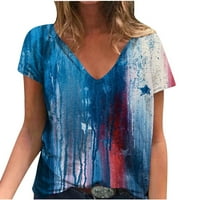Majice za žene V izrez ljetni blok boju