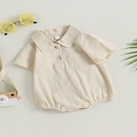 Baby Boy Jomer Solid COLL tipka dolje majica Bodi, onejsku kratkorođenu ljetnu odjeću