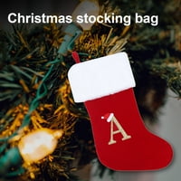 Bobasndm Merry Božićne čarape Crvena pahuljica abeceda Crveni božićne čarape Božićne drvce Privjesak