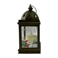 Yirtree Dekorativna vetrobranska svjetiljka s ručkom vodonepropusni osvjetljenje Santa Print Xmas Style