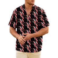 4. jula muška havajska majica USA Nacionalna majica zastava TEE grafička majica ovratnik 3D print plus