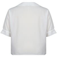 Ženska bluza za bluza za bluzu za bluzu Ljetna ured Elegantna majica kratka rukava