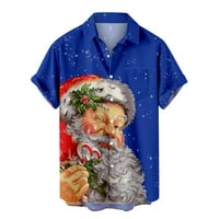 Meitianfacai majice za muškarce Muškarci Ležerne prilike, Bacturing Božićni Santa Claus Print sa džepom