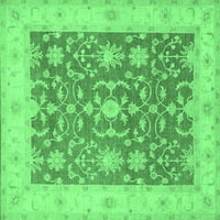 Ahgly Company u zatvorenom trgu orijentalne smaragdne zelene zelene tradicionalne prostirke, 8 'kvadrat
