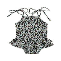 Bagilaanoe Little Girls Jednodijelni kupaći kostimi LEOPARD Print bez rukava 2T 3T 4T 5T 6T 7T Dječiji