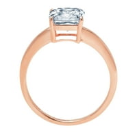 1. CT briljantan aspekser Clear Simulirani dijamant 18k Rose Gold Solitaire Prsten SZ 8.5