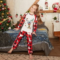 Božićne pidžame za obitelj Red Plaid Slatke reindeer Xmas PJS Usklađivanje porodičnih spavaćih odjeća