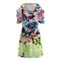 Zlekejiko Žene Ljeto kratkih rukava hladne haljine prekrasne elegantne vintage line mini boho boemske