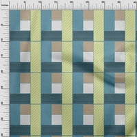 Onuone svilena tabby prašnjava teal zelena tkanina Geometrijski šivanje zanatske projekte Tkanini otisci