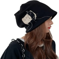 Cocopeaunt Women Winter Y2K grafički grafički granični šešir, vintage skuly kape korejski kukičani runo