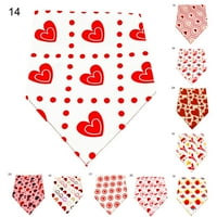 Dianhelloya PET Bandana Love-Heart Print kućnog ljubimca Pribor od poliestera Puppy Mačke Trokut Salive