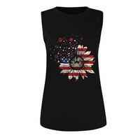 Anuirheih Termovi za žene za žene Američka zastava odijela bez rukava patriotske košulje Ljetne žene