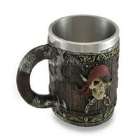 Wood Look Pirate lobanje Tankerd Cinkerd Gothic Cup Cup za kafu