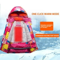 Dječji dječaci Dječji djevojčici Zimska toplo zagrijana smaski kamuflaža Smart USB električni grijanje Debelo vodootporno skijanje s odvojivim kapuljačom