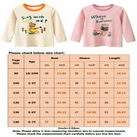 Beiwei Kids Majica Crew Neck T majice Dugi rukav Tee Sweet Pulover Putovanja Tors Cartoon Ispiši labavu bluzu marelica
