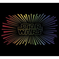 Ženski ratovi zvijezda Pride Rainbow Rays Logo Grafički tee crni veliki