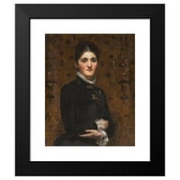 Frederick Samuel Beaumont Crni moderni uokvireni muzej Art Print pod nazivom - Portret dame