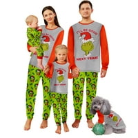 Grinch Xmas Porodica Podudaranje pidžama Set Grinch Pismo Ispis Christmas Home odjeća Striped PJS za