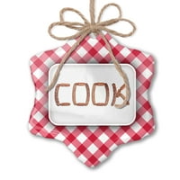 Božićni ukras Cook na žaru roštilj za roštilj za meso Crveni plaid Neonblond