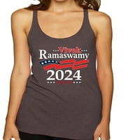 Wild Bobby Vivek Ramaswamy Truth kampanja Američka zastava istina Politička žena TRI-Blend Racerback Tank, smeđi, srednji