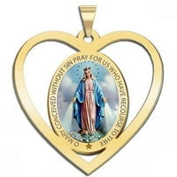 Slikovitolgold.com čudesne medaljene u obliku srca u obliku rezanog ogrlica sa ogrlicama čvrstog 14k žuto zlato