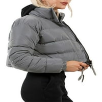 Ženska jesenski zimski topli kaput čvrsta boja dugih rukava sa zatvaračem sa zatvaračem