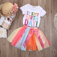 Toddler Kids Baby Girls Outfits Odjeća za majicu + Dugarska haljina Suknja Odjeća Set Outfits